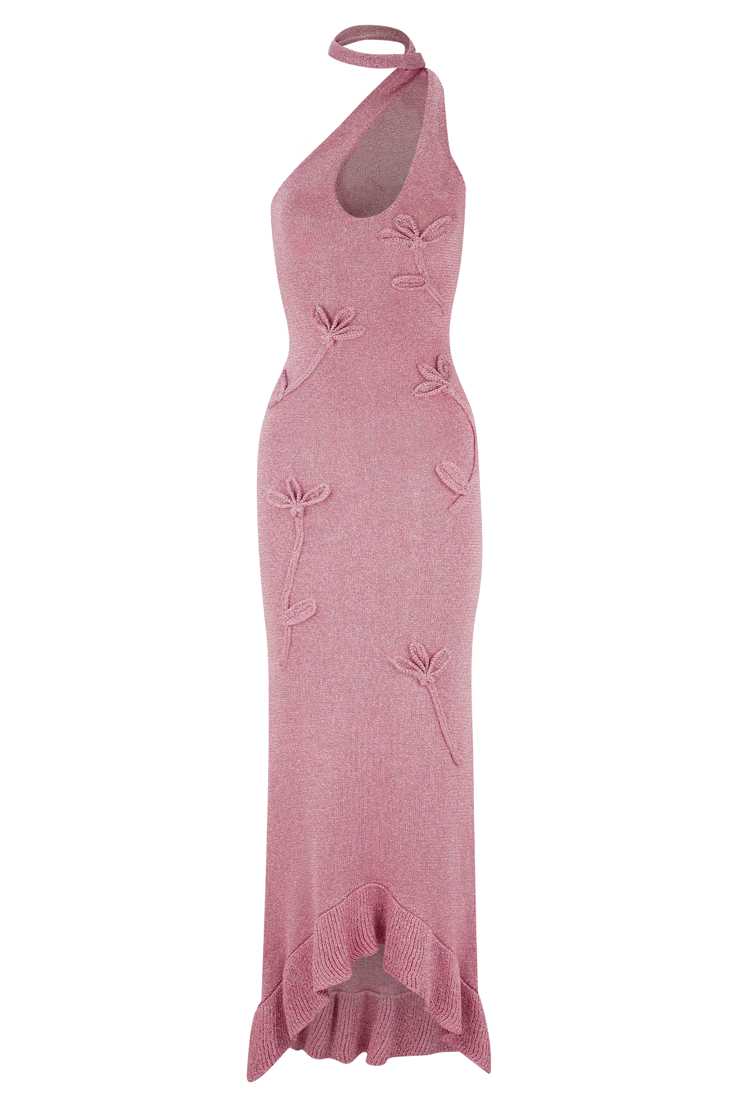 Celestino Floral Metallic Knit Maxi Dress - Pink