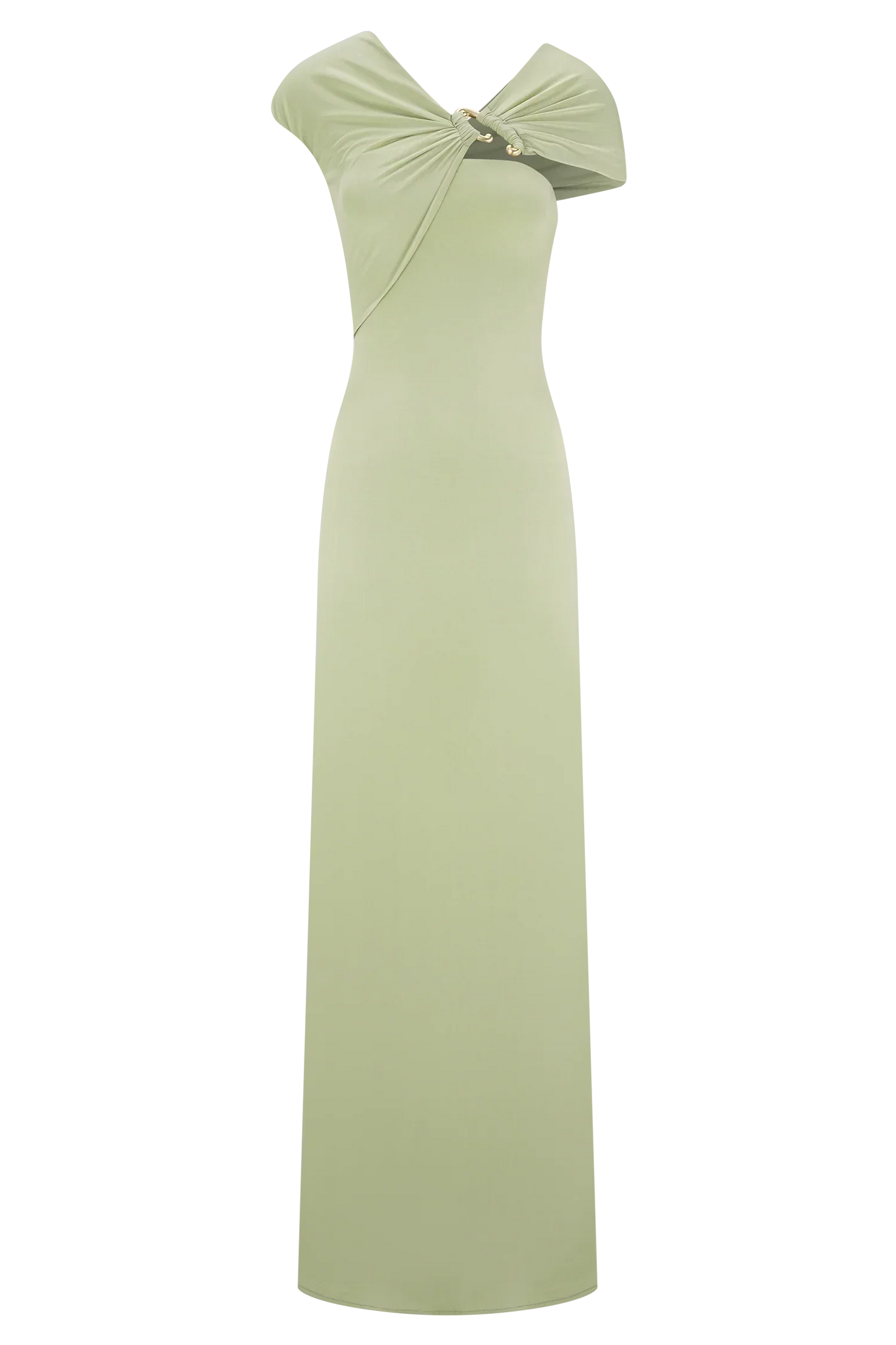 Ashford Asymmetrical Slinky Maxi Dress - Sage