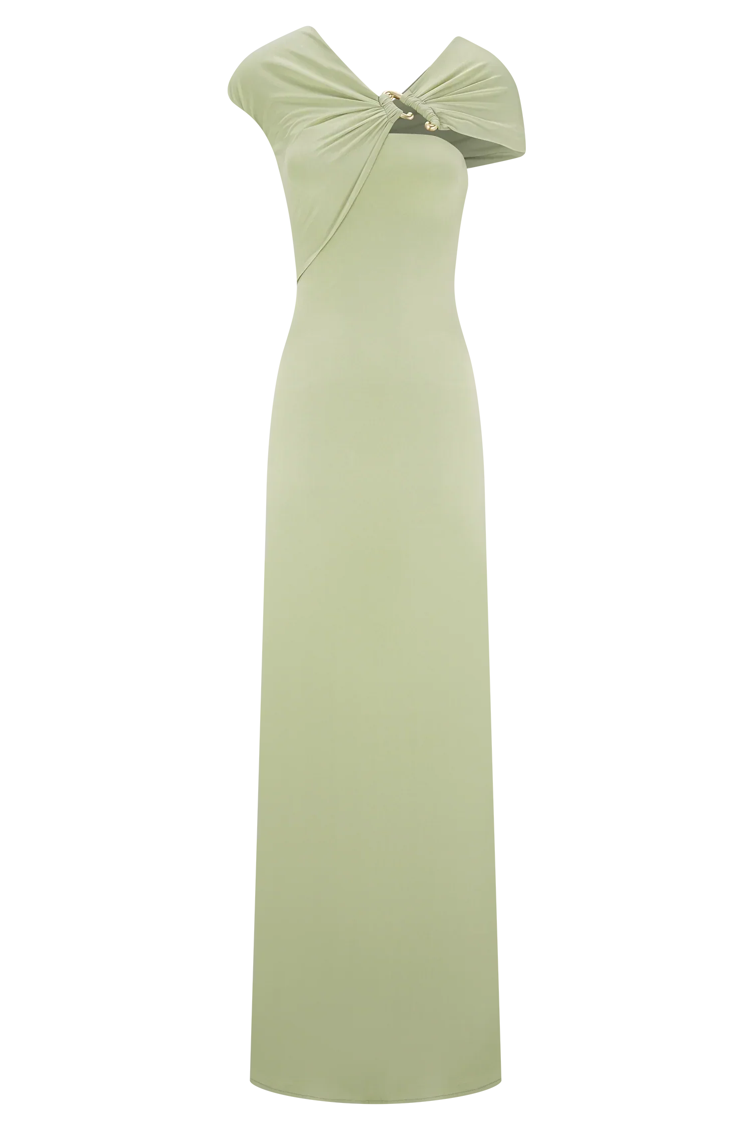 Ashford Asymmetrical Slinky Maxi Dress - Sage