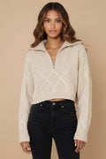 Jax Crop Jumper - Beige