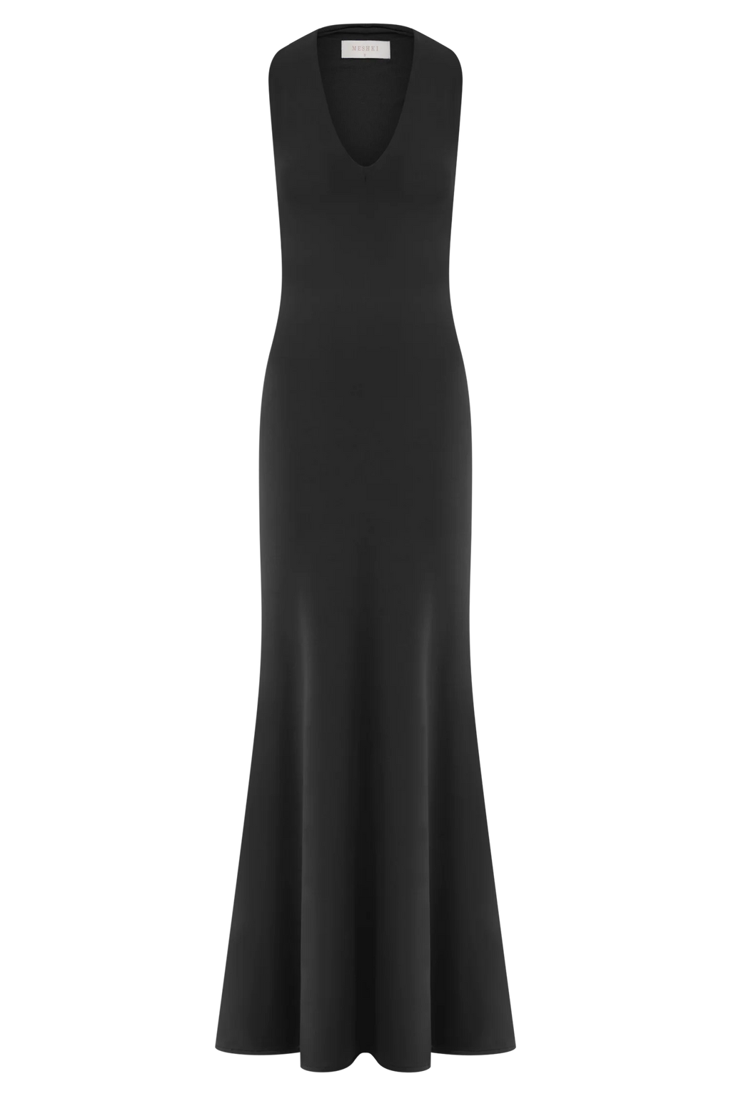 Elke Slinky V Neck Maxi Dress - Black