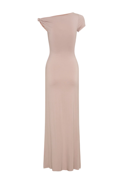 Tamsin Short Sleeve Modal Maxi Dress - Mushroom