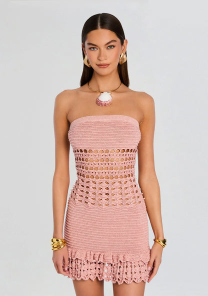 Vali Crochet Pearl Embellished Dress