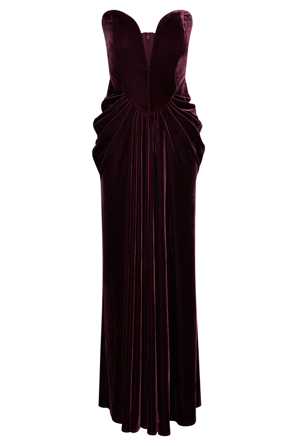 Paige Strapless Velvet Maxi Dress - Plum