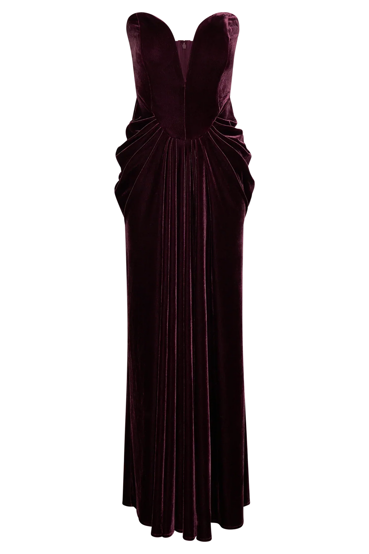 Paige Strapless Velvet Maxi Dress - Plum