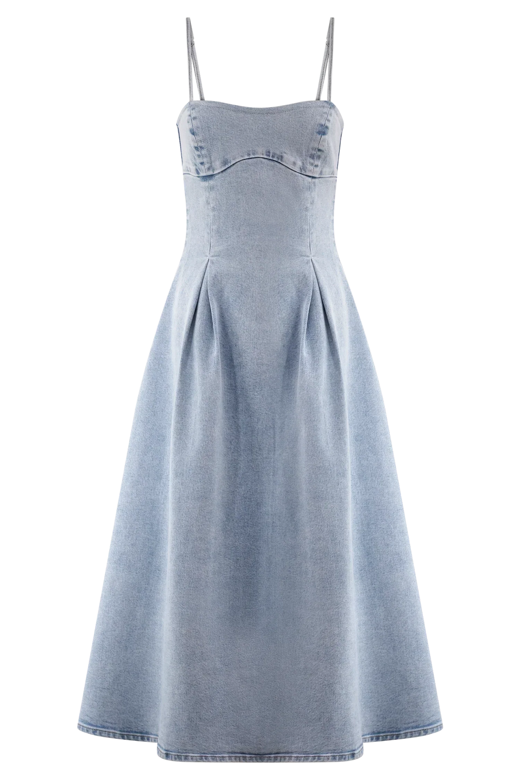 Harlyn Denim Midi Dress - Light Blue