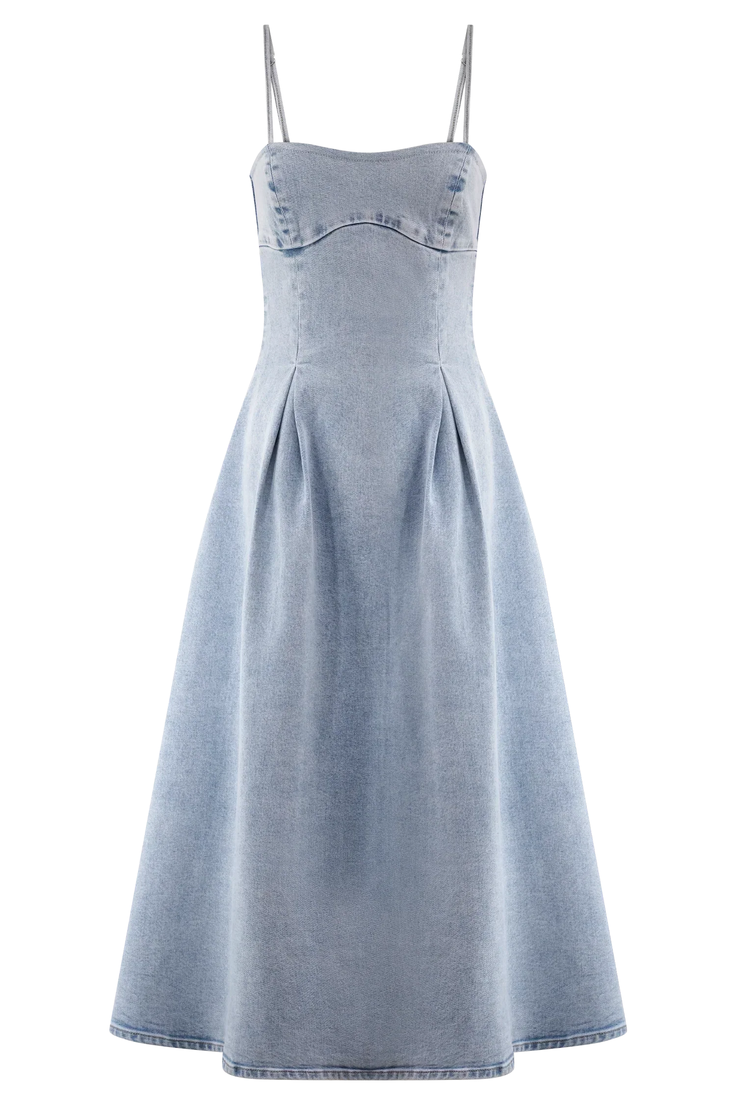 Harlyn Denim Midi Dress - Light Blue