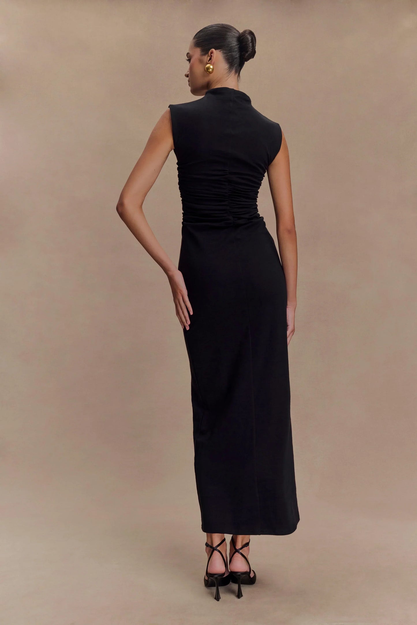 Elliot High Neck Sleeveless Maxi Dress - Black
