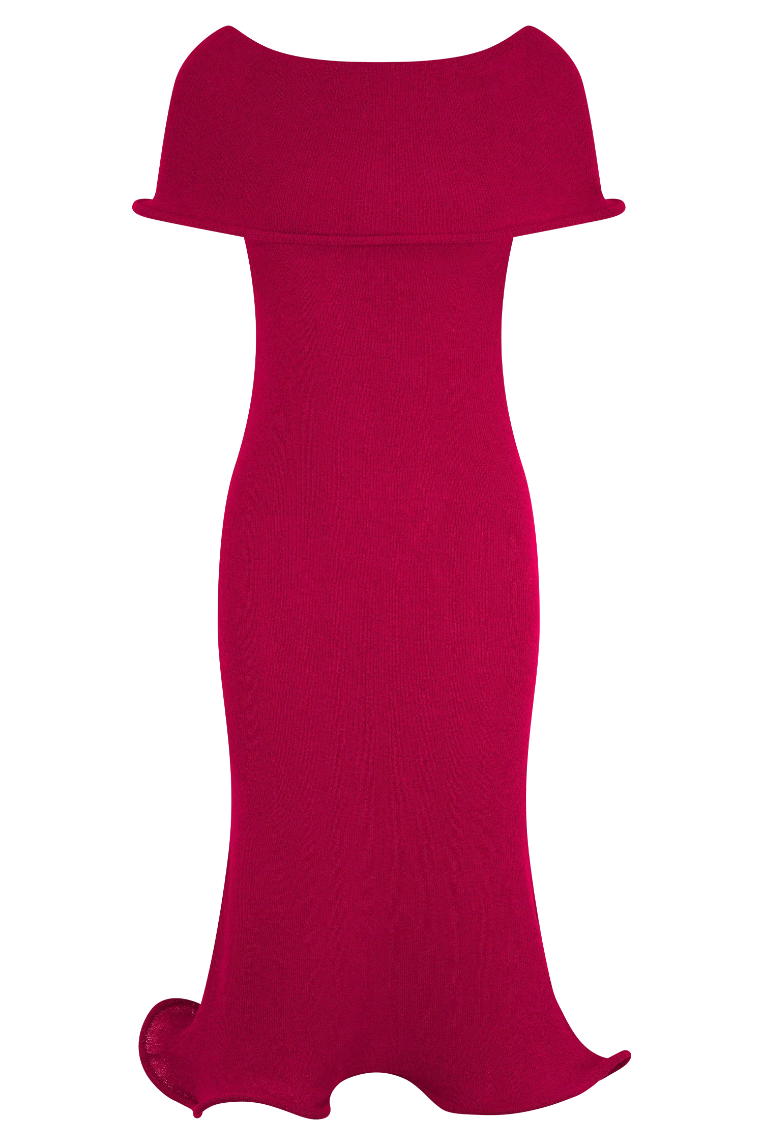 Molly Off Shoulder Knit Midi Dress - Raspberry