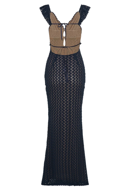 Ezra Lace Maxi Dress - Navy