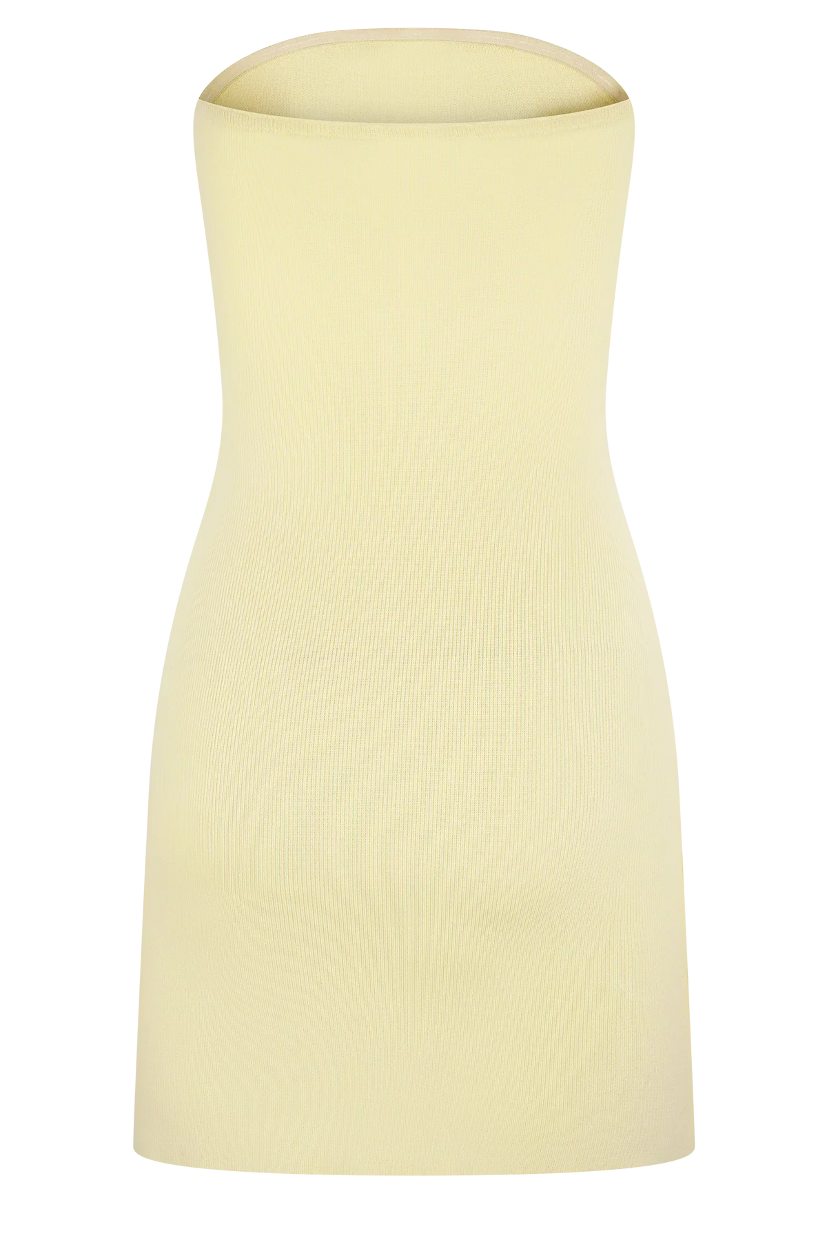 Rian Strapless Knit Mini Dress - Lemon