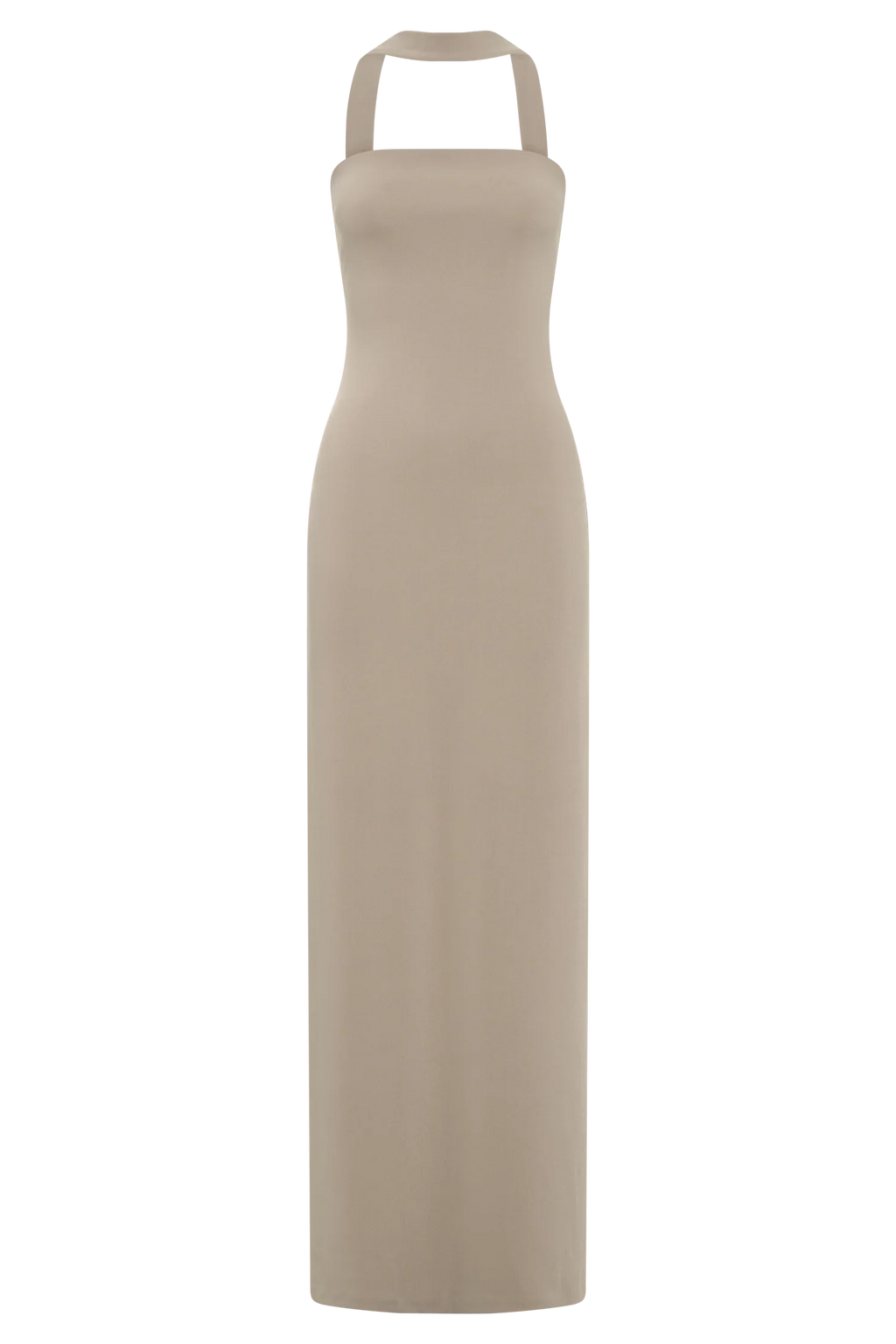 Velma Halter Collar Maxi Dress - Mushroom