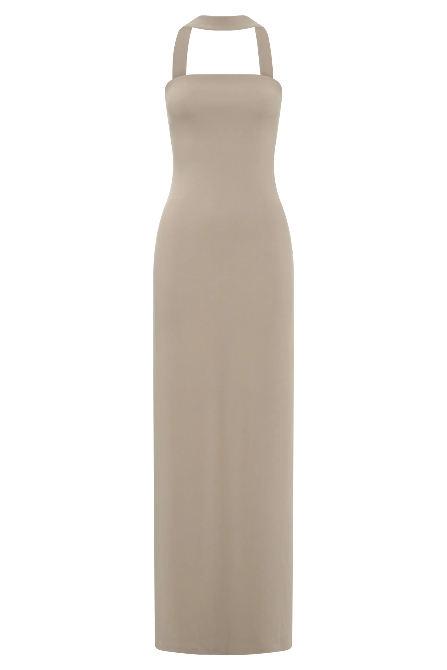 Velma Halter Collar Maxi Dress - Mushroom