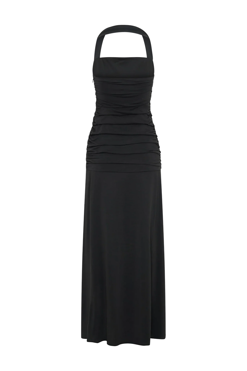 Bentley Peached Jersey Halter Maxi Dress - Black
