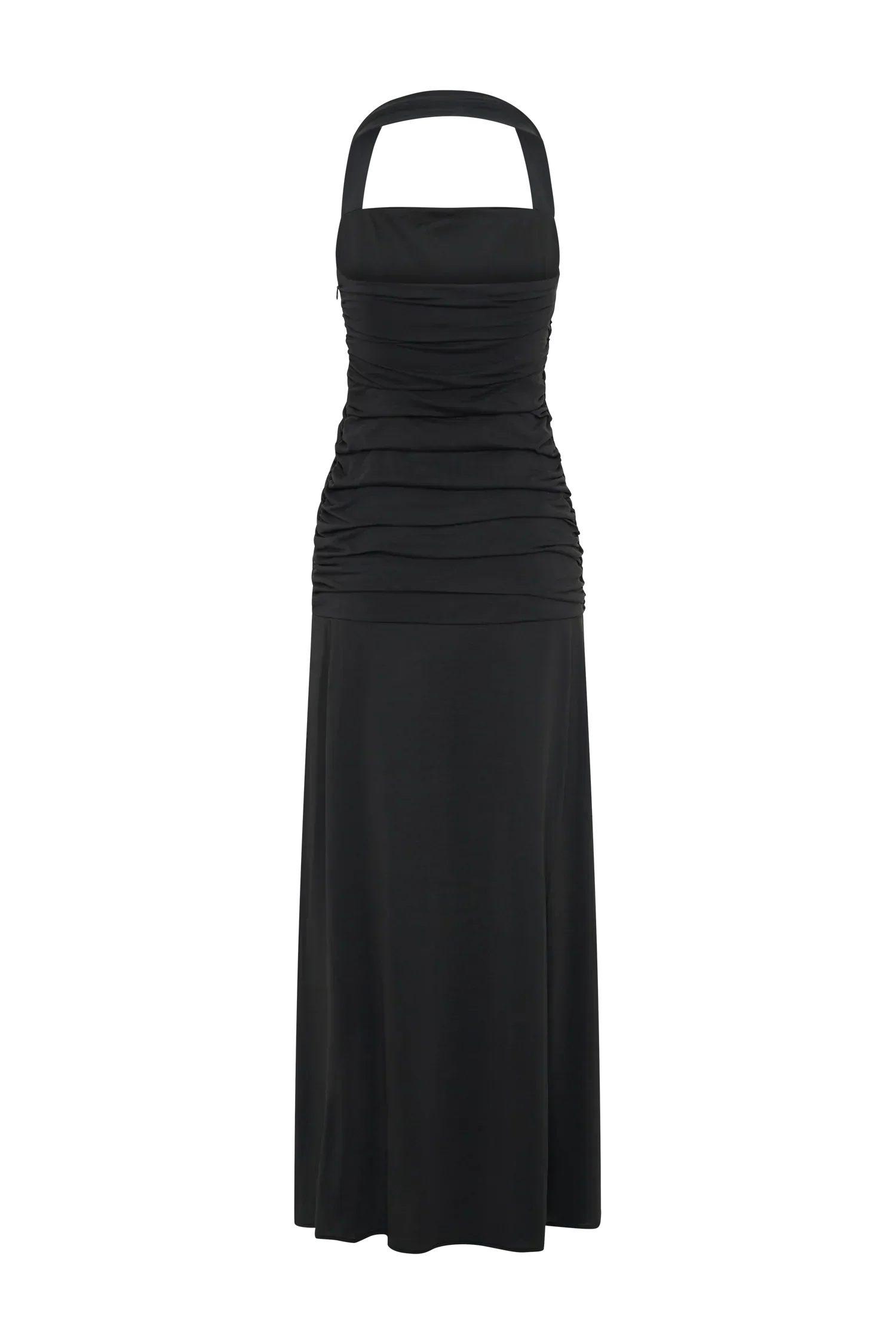 Bentley Peached Jersey Halter Maxi Dress - Black