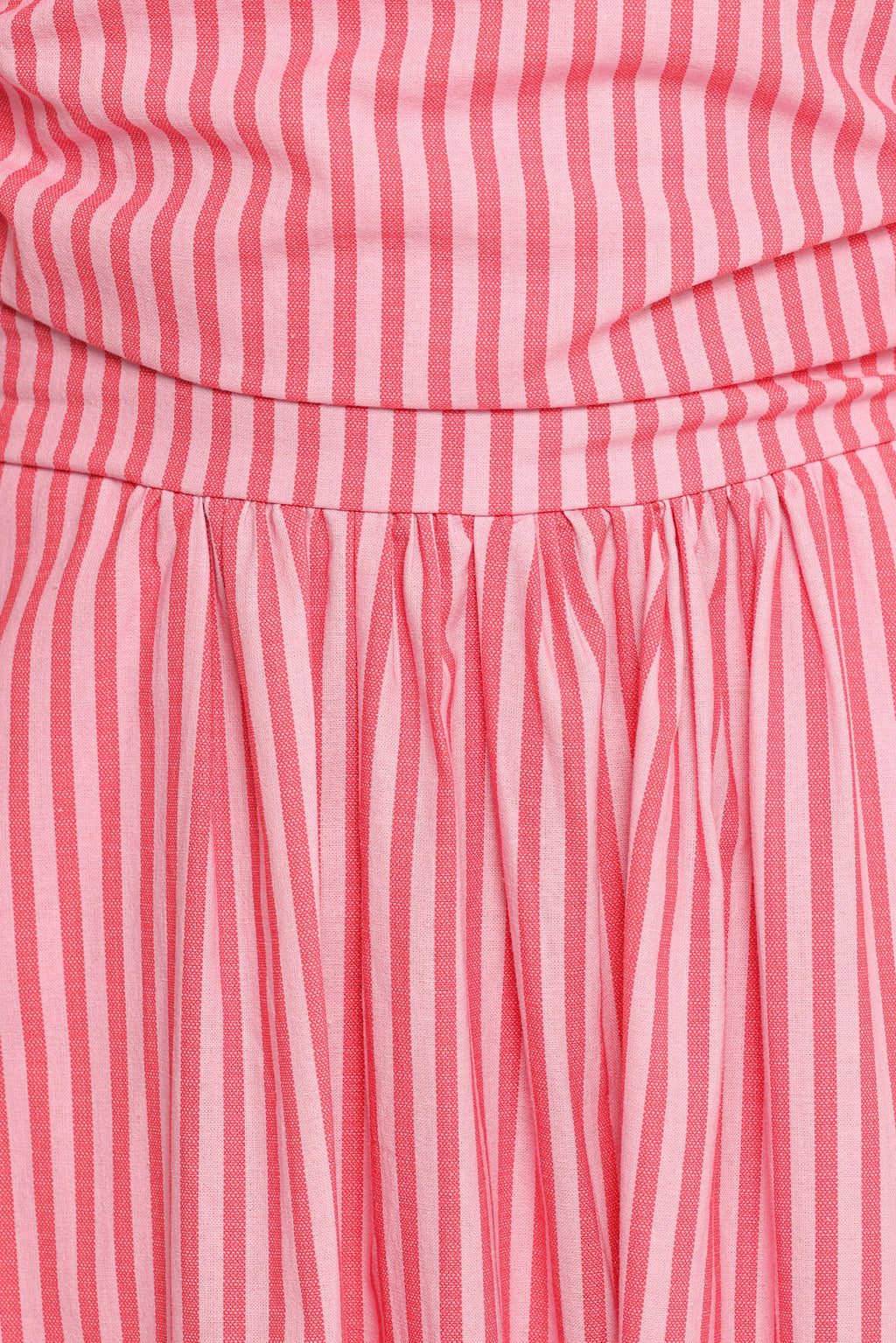 Chlo Puff Sleeve Midi Dress - Red Stripe