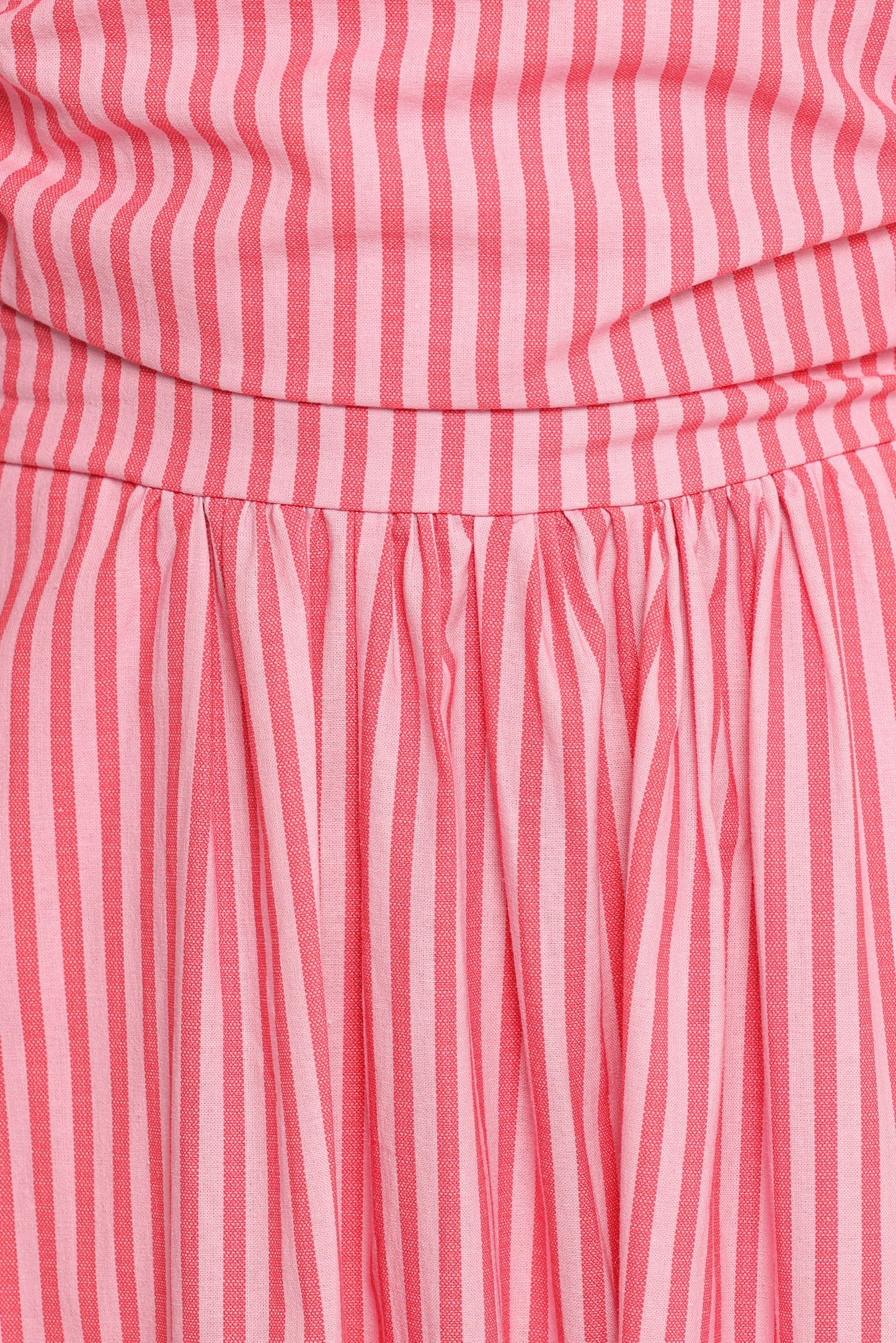 Chlo Puff Sleeve Midi Dress - Red Stripe