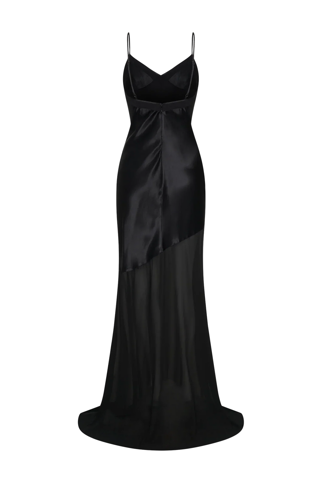Evelyn Iridescent Satin Maxi Dress - Black