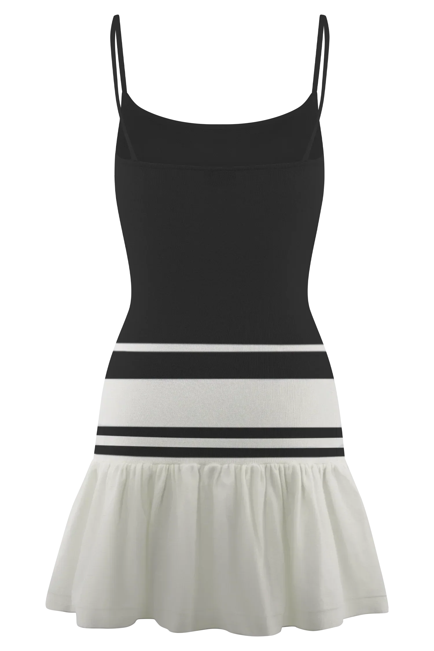 Ellison Contrast Knit Mini Dress - Black/White