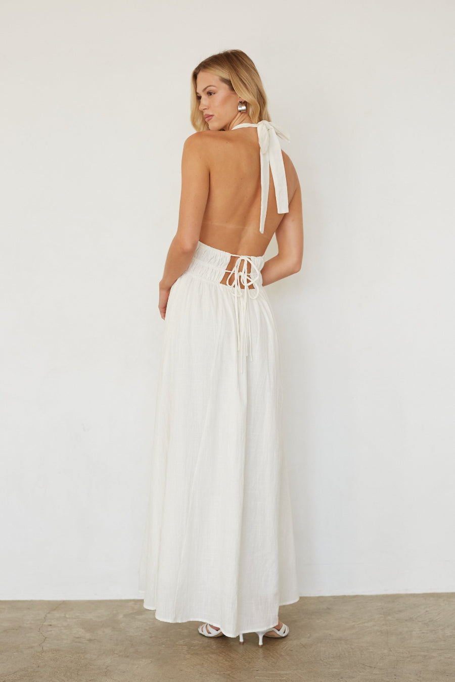 Arden Linen Halter Maxi Dress