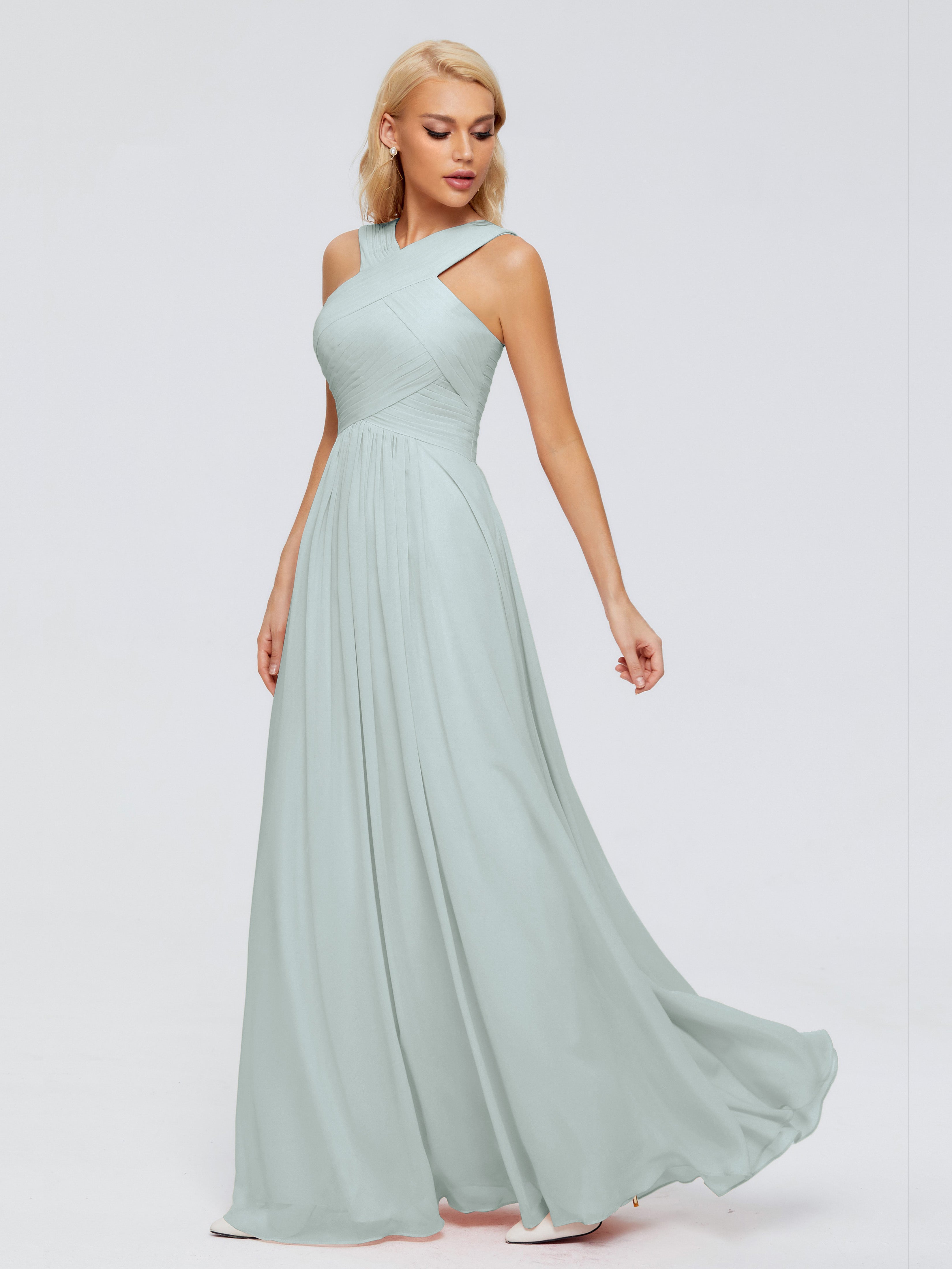 Aliyah A-line Straps Chiffon Bridesmaid Dresses