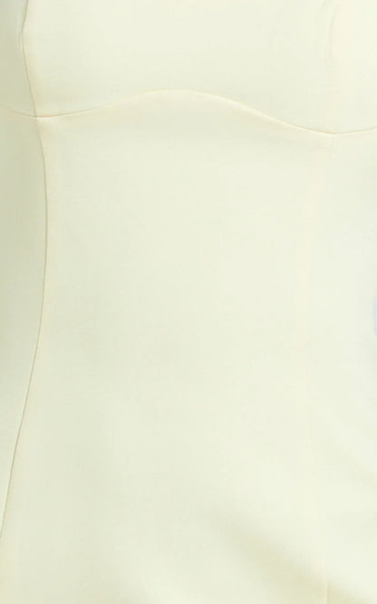 Aretha Mini Dress Corset Panel Dress in Lemon