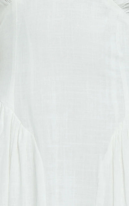 Athena Midi Dress Halter Drop Waist Dress in White