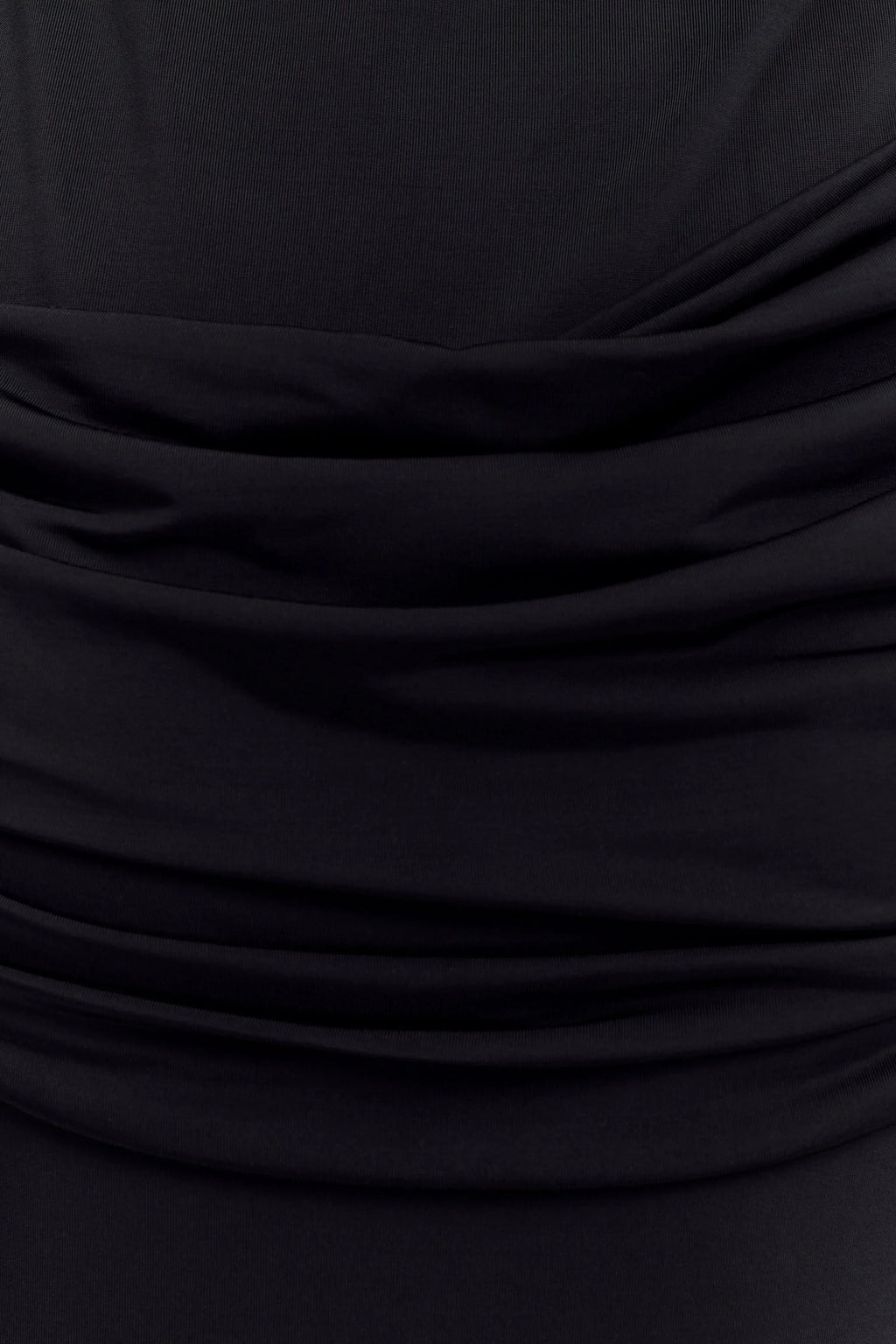 Henley Slinky Drape Maxi Dress - Black