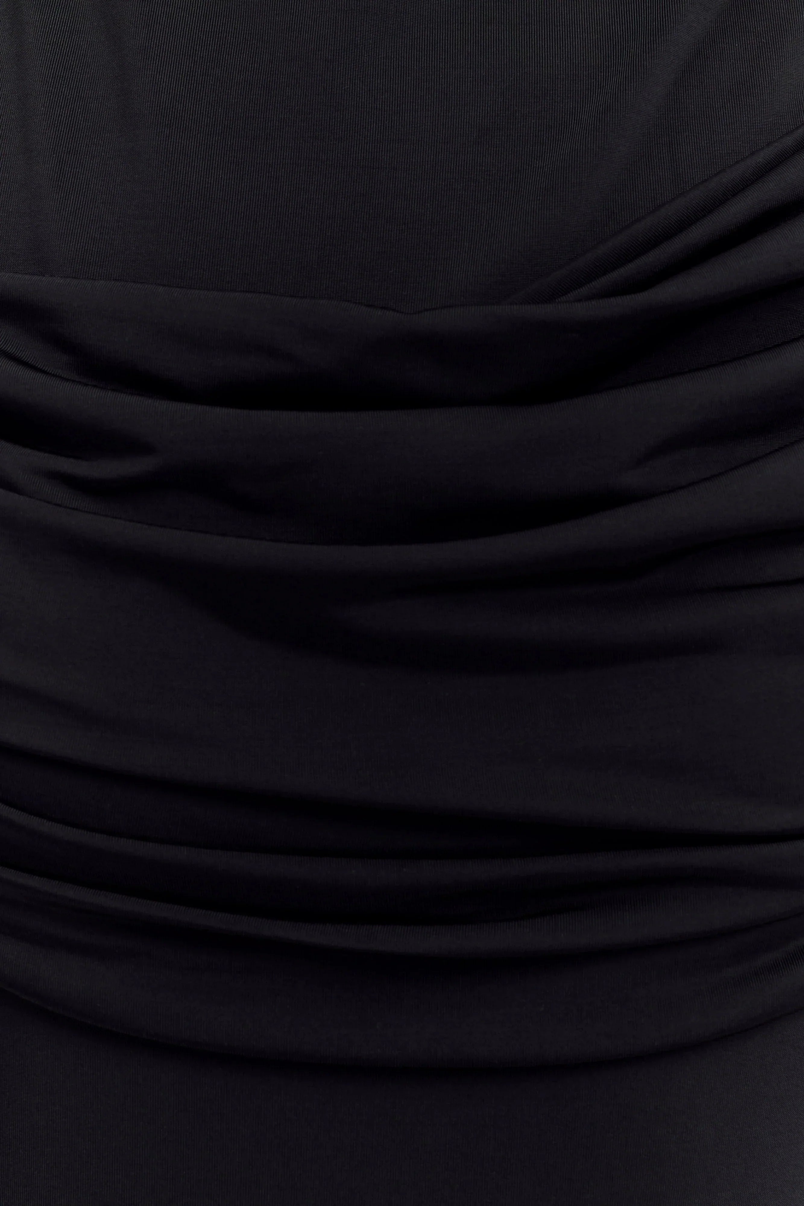 Henley Slinky Drape Maxi Dress - Black
