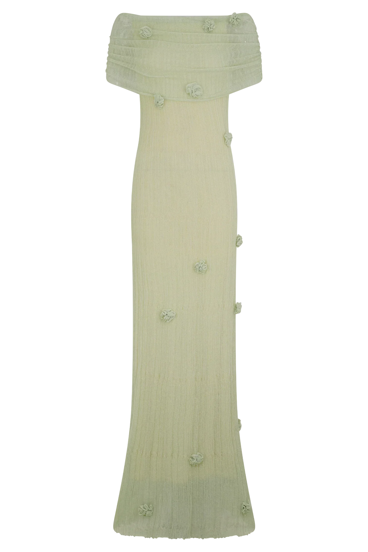 Brynn Orchid Knit Maxi Dress - Pastel Green