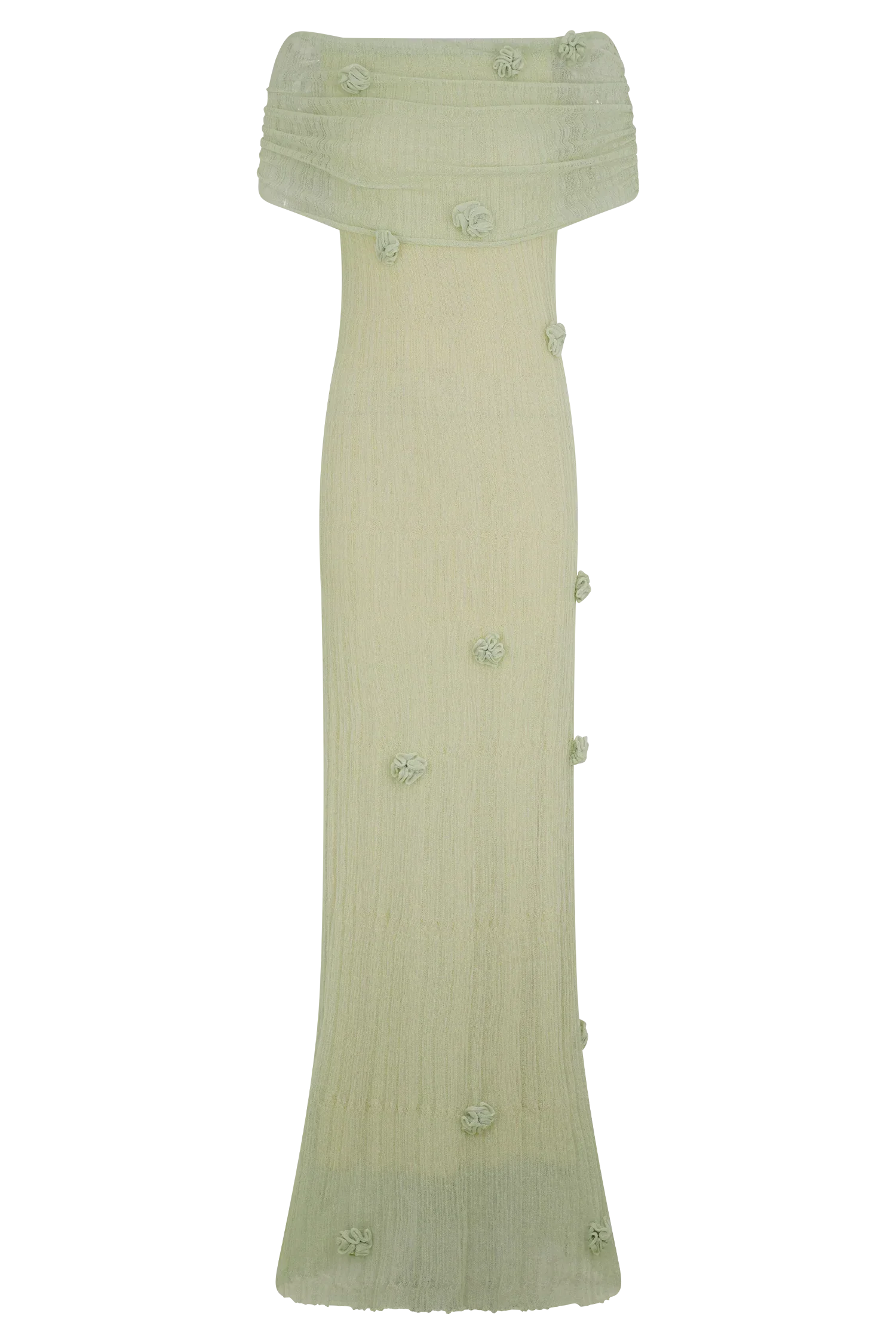 Brynn Orchid Knit Maxi Dress - Pastel Green