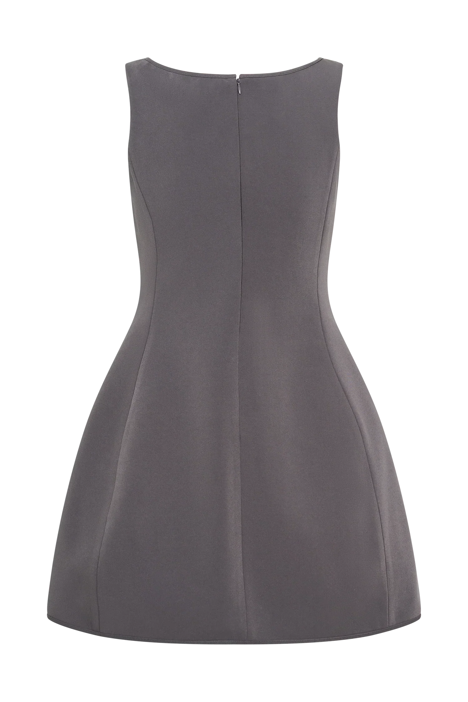 Evanna Sleeveless Suiting Mini Dress - Charcoal Grey