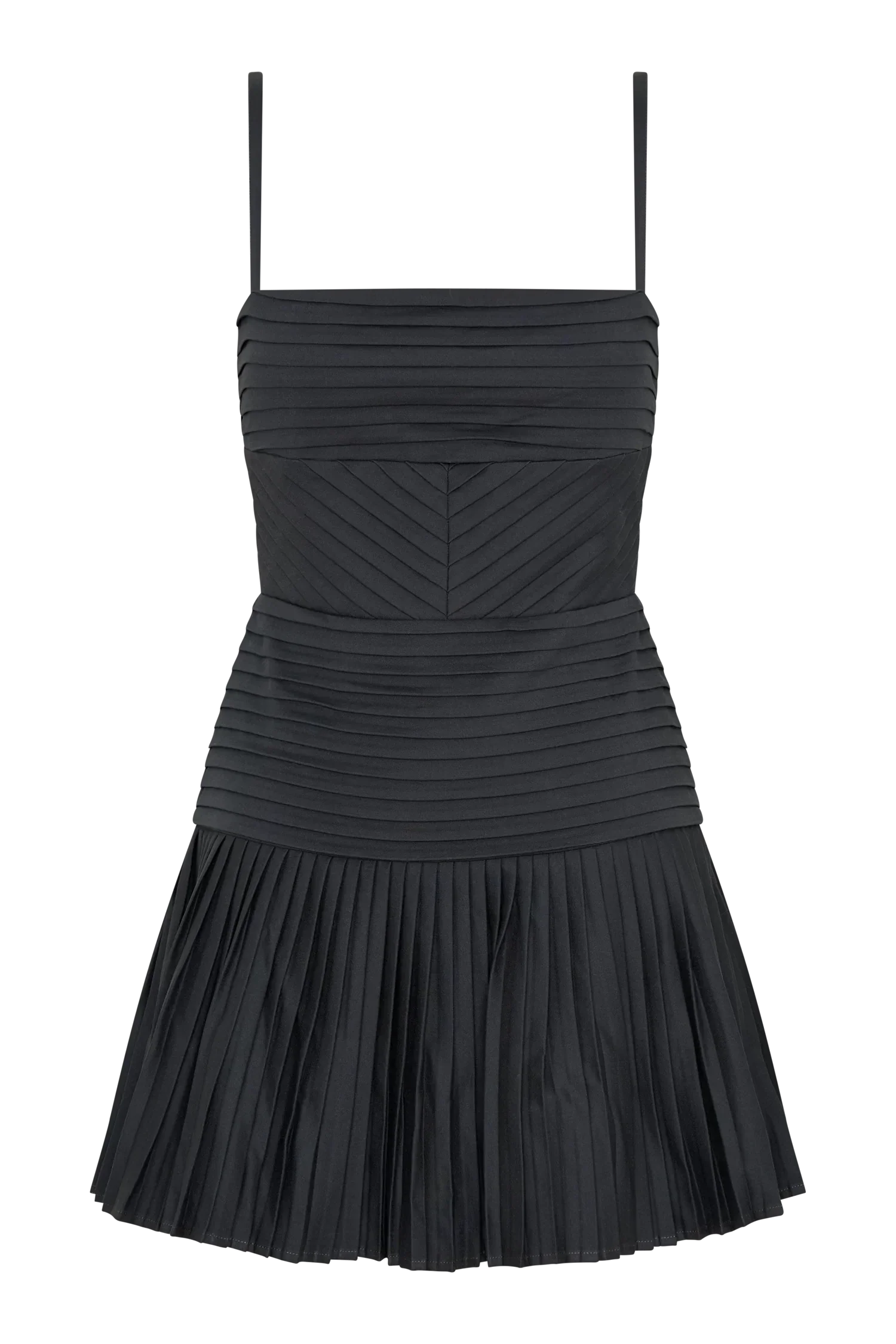 Rylee Multi Pleat Mini Dress - Charcoal