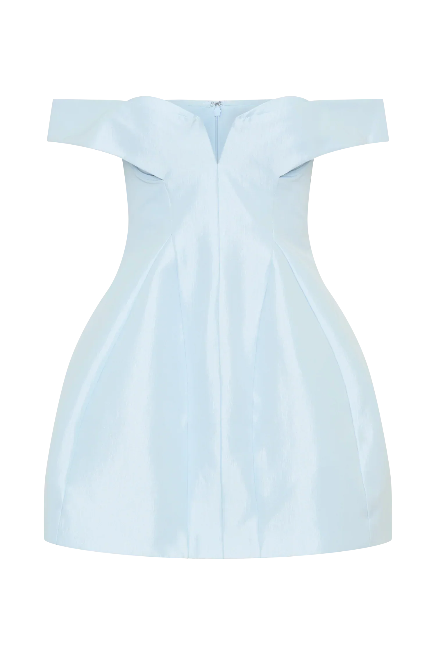 Diana Off Shoulders Mini Dress - Powder Baby Blue