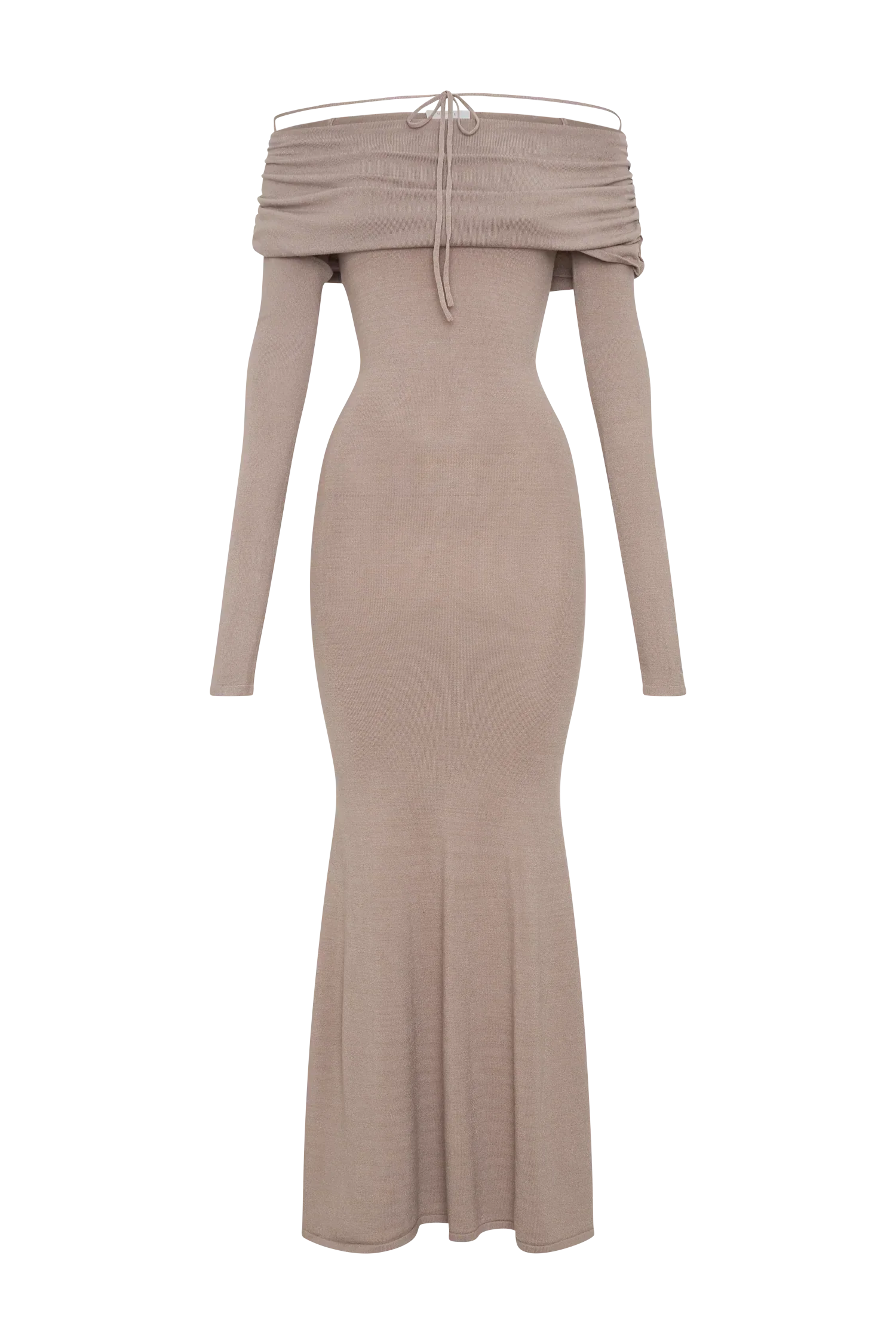 Georgiana Off Shoulder Knit Midi Dress - Stone Marle