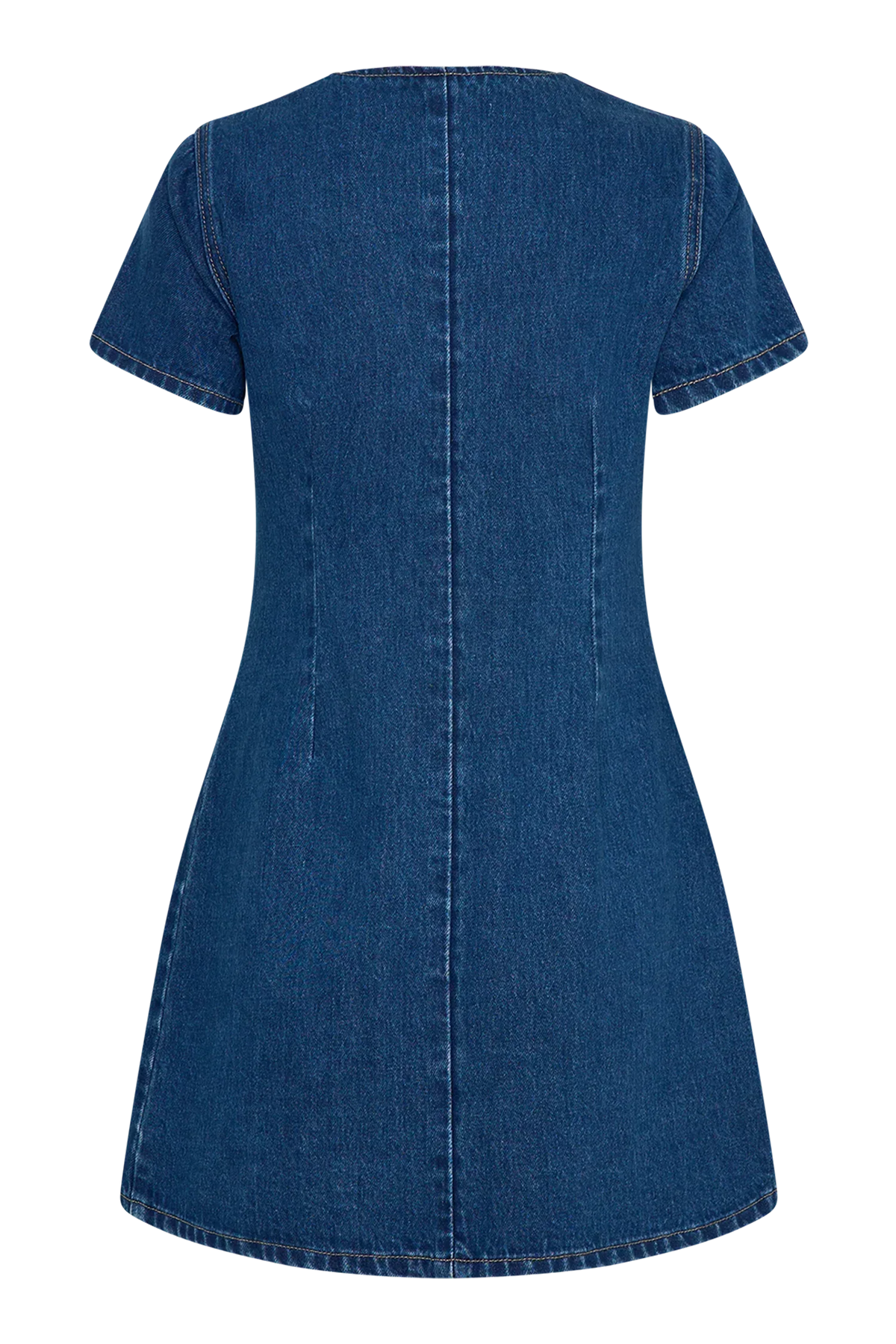 Monica Sweetheart Denim Mini Dress - Dark Blue