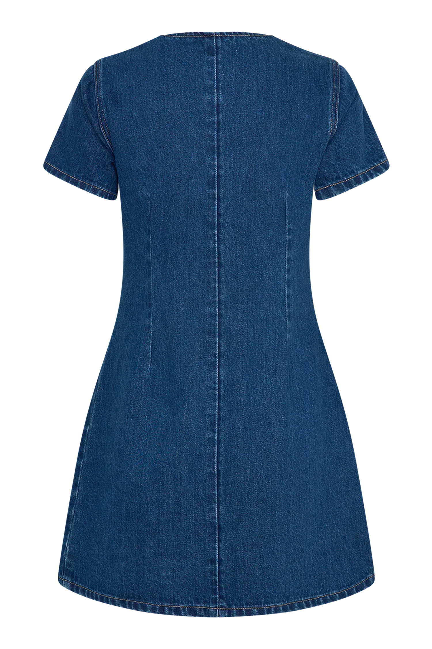 Monica Sweetheart Denim Mini Dress - Dark Blue
