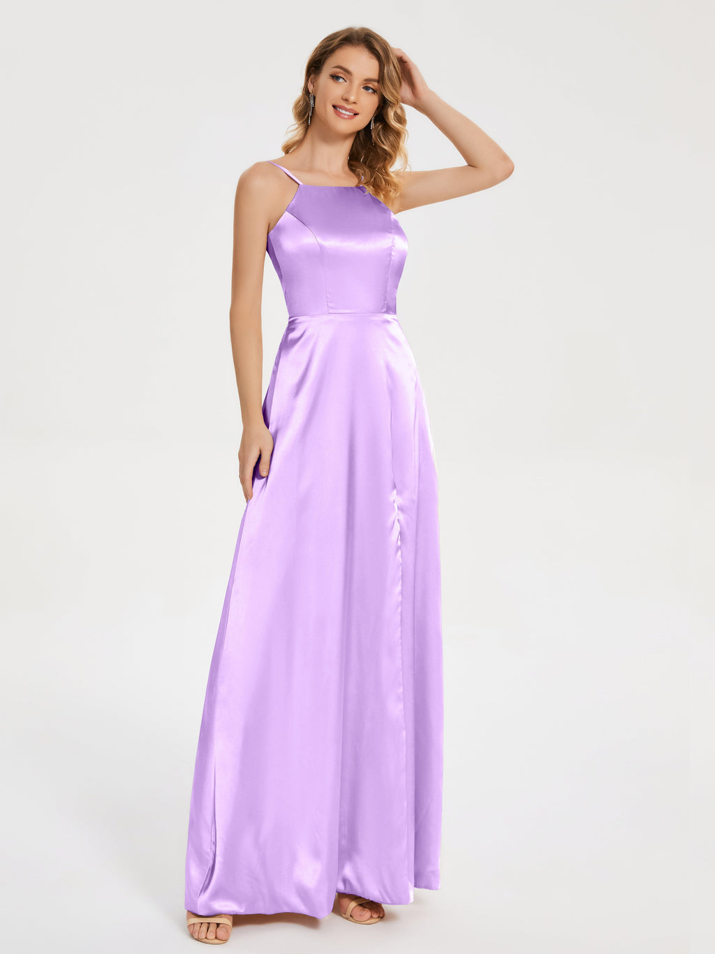 Miriam Backless Soft Satin Bridesmaid Dress with Slit