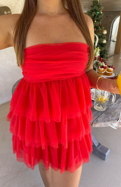 Birthday Girl Red Mini Party Dress