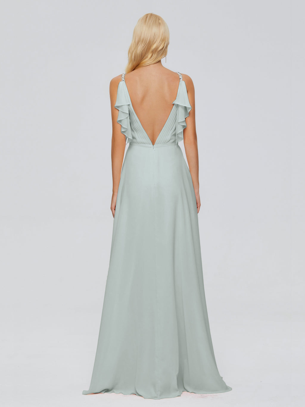 Brianna Straps V-back Chiffon Bridesmaid Dresses