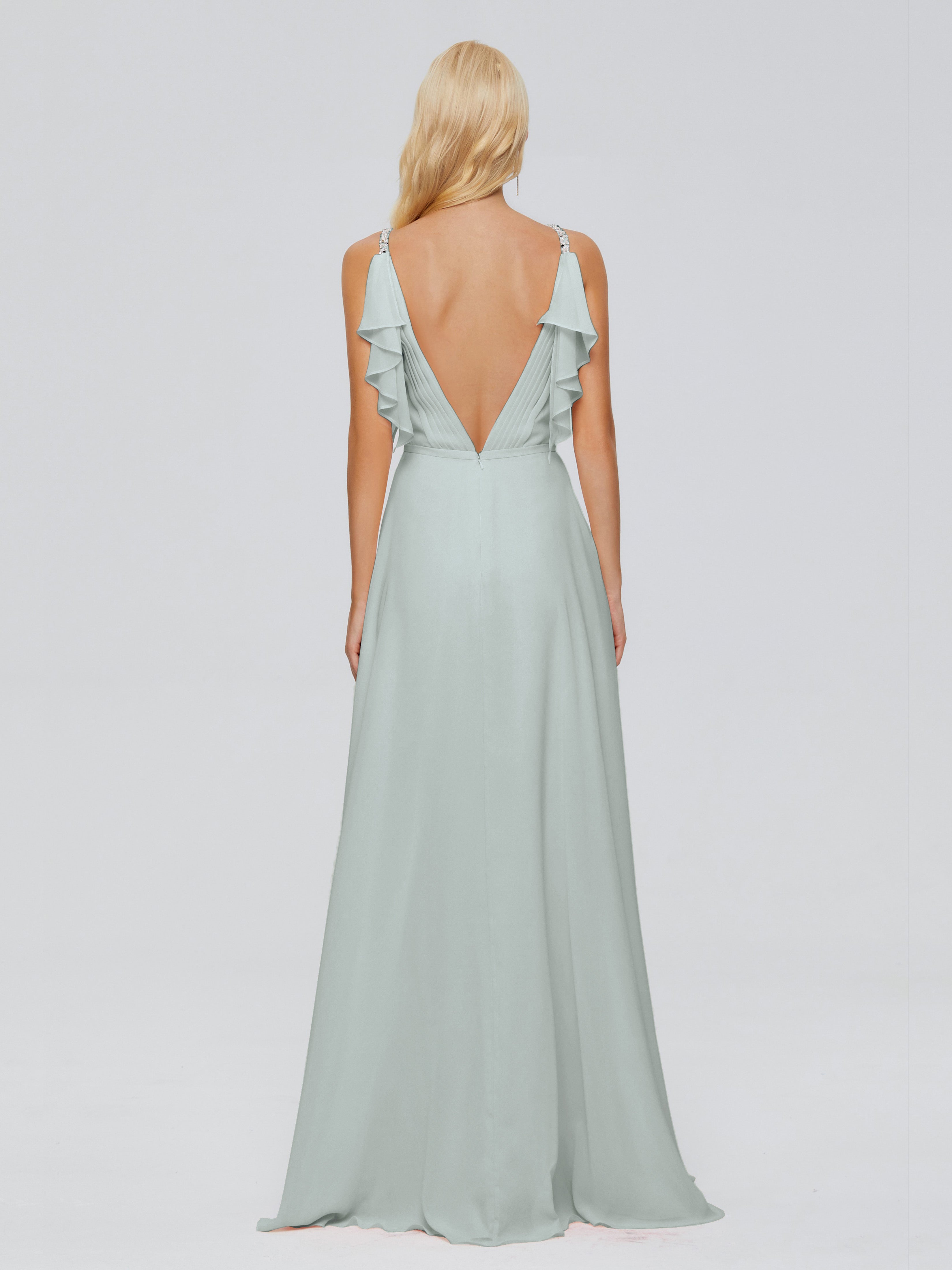 Brianna Straps V-back Chiffon Bridesmaid Dresses