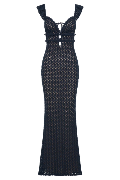 Ezra Lace Maxi Dress - Navy