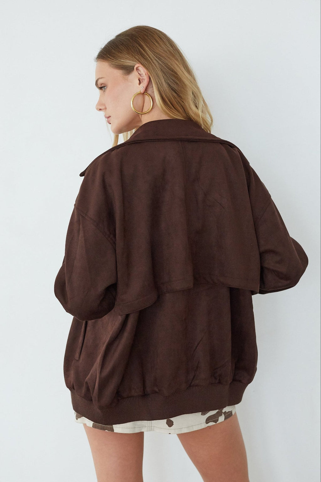 Cassie Suede Bomber Jacket