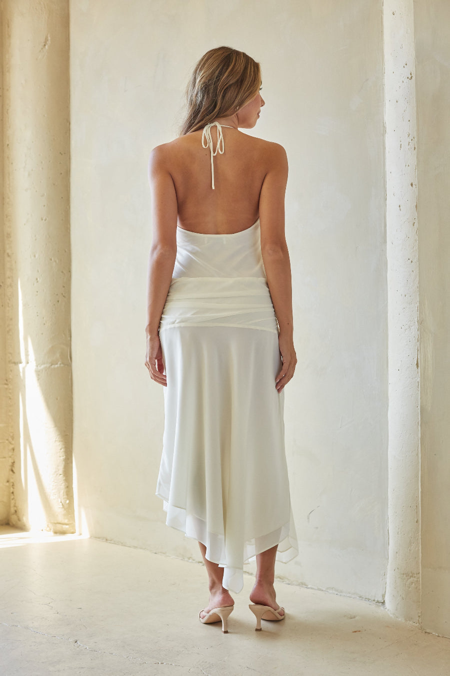 Cora Chiffon Halter Midi Dress