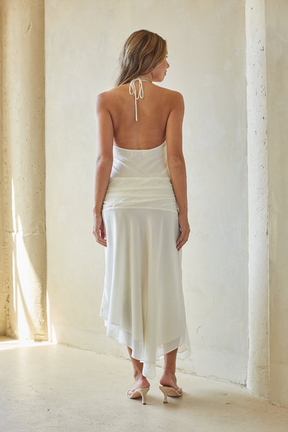 Cora Chiffon Halter Midi Dress