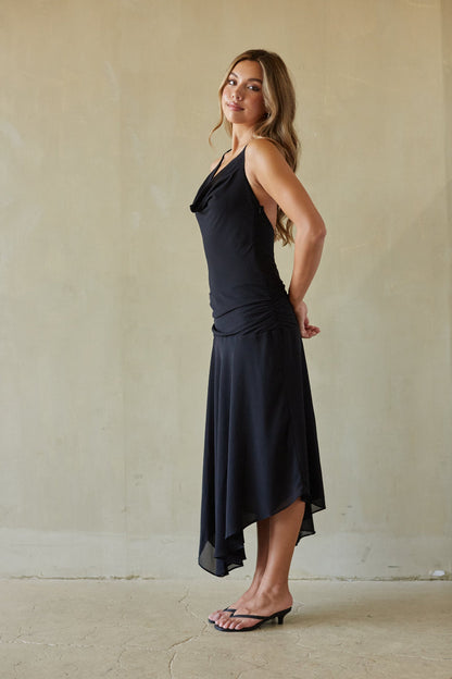 Cora Chiffon Halter Midi Dress