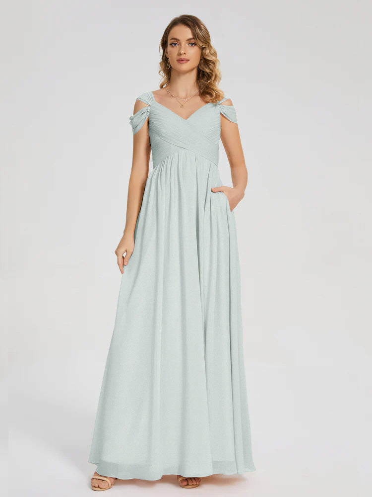 Charlee Straps Side Slit Empire Bridesmaid Dress