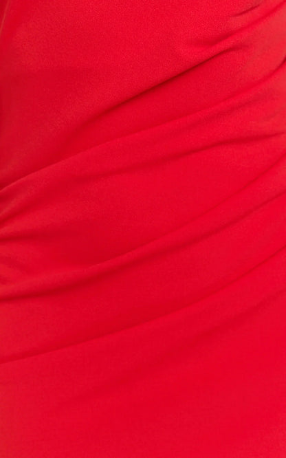 Criselda Maxi Dress One Shoulder Maxi Dress in Red