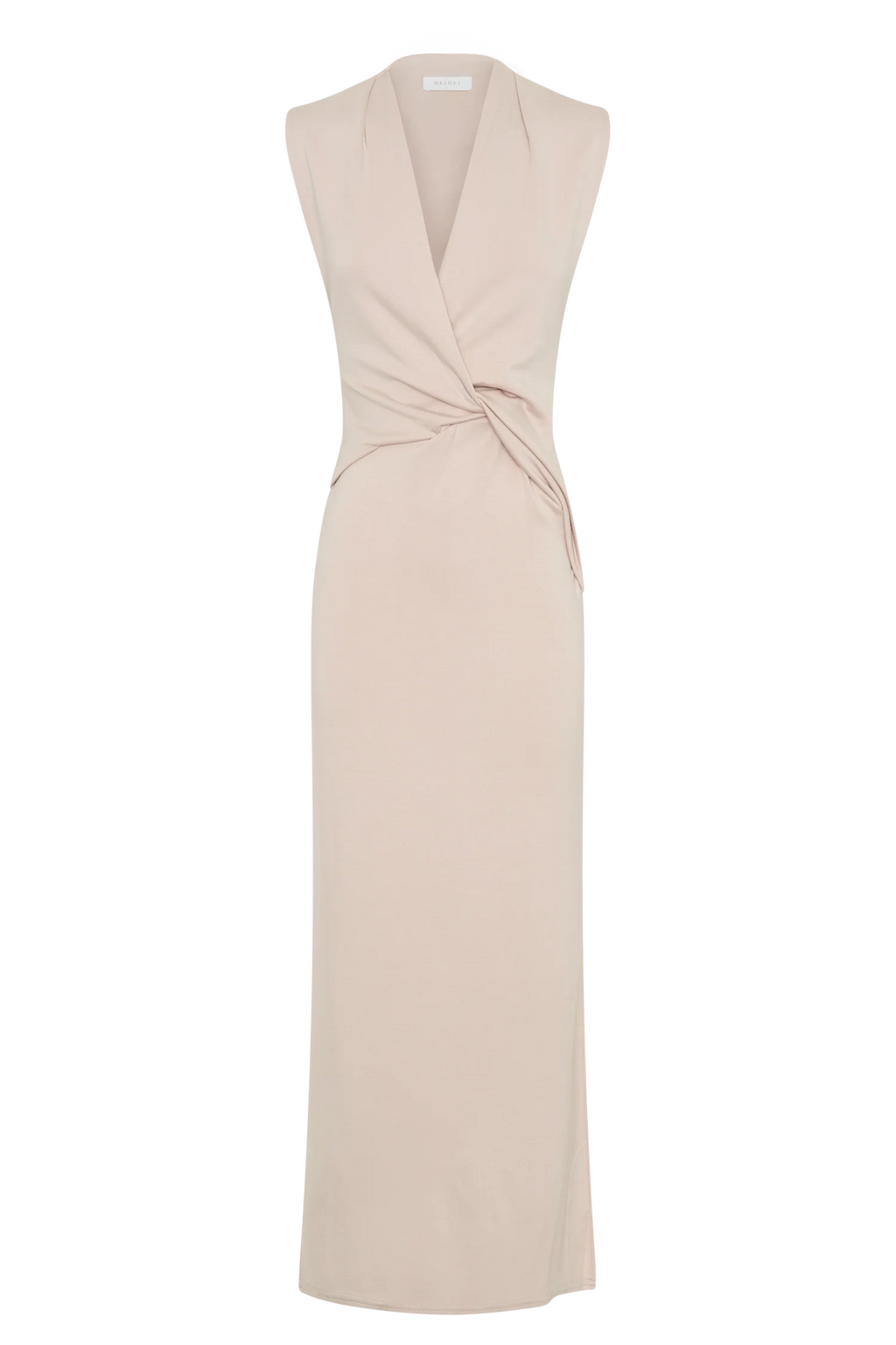Lorelei Crepe Twist Midi Dress - Taupe