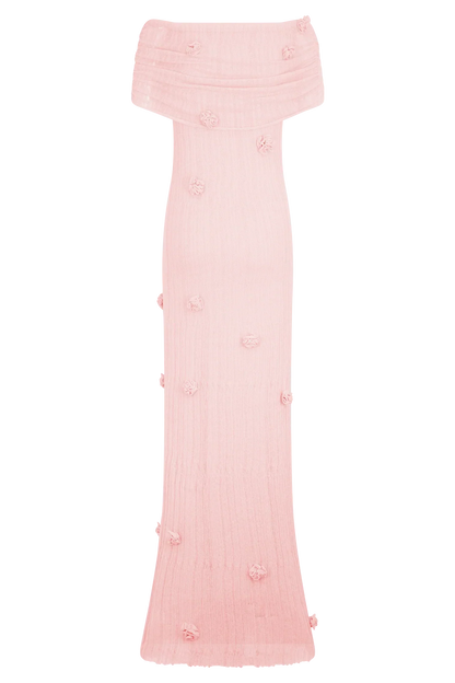 Brynn Orchid Knit Maxi Dress - Pastel Pink